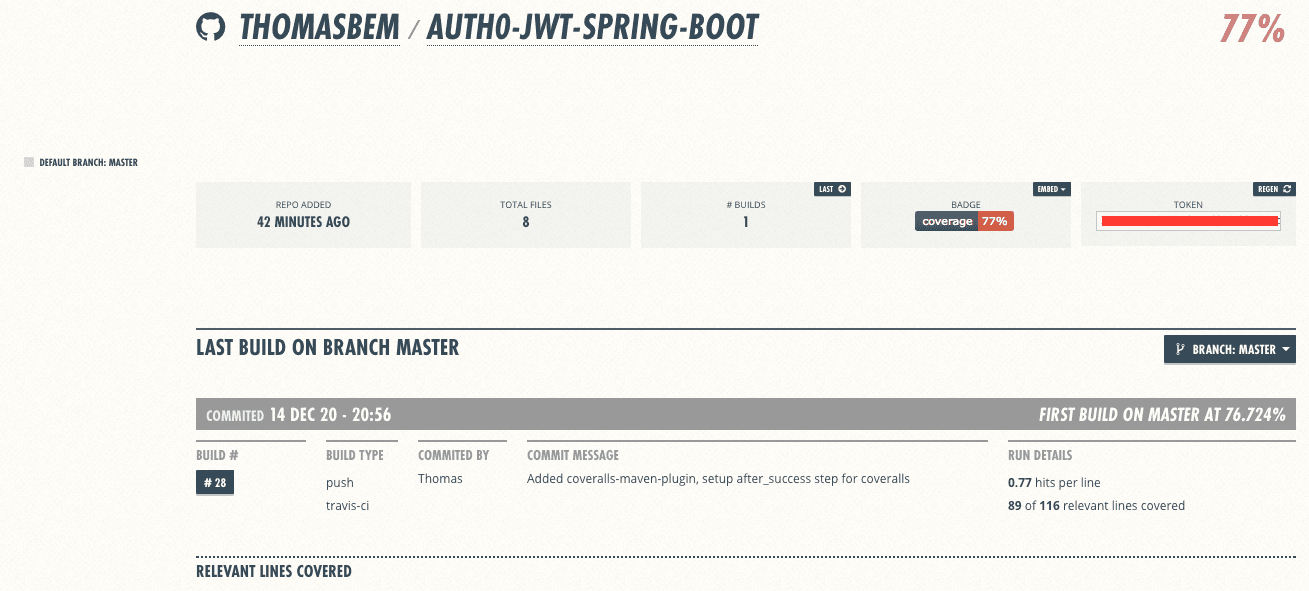 Coveralls - Repo details 1