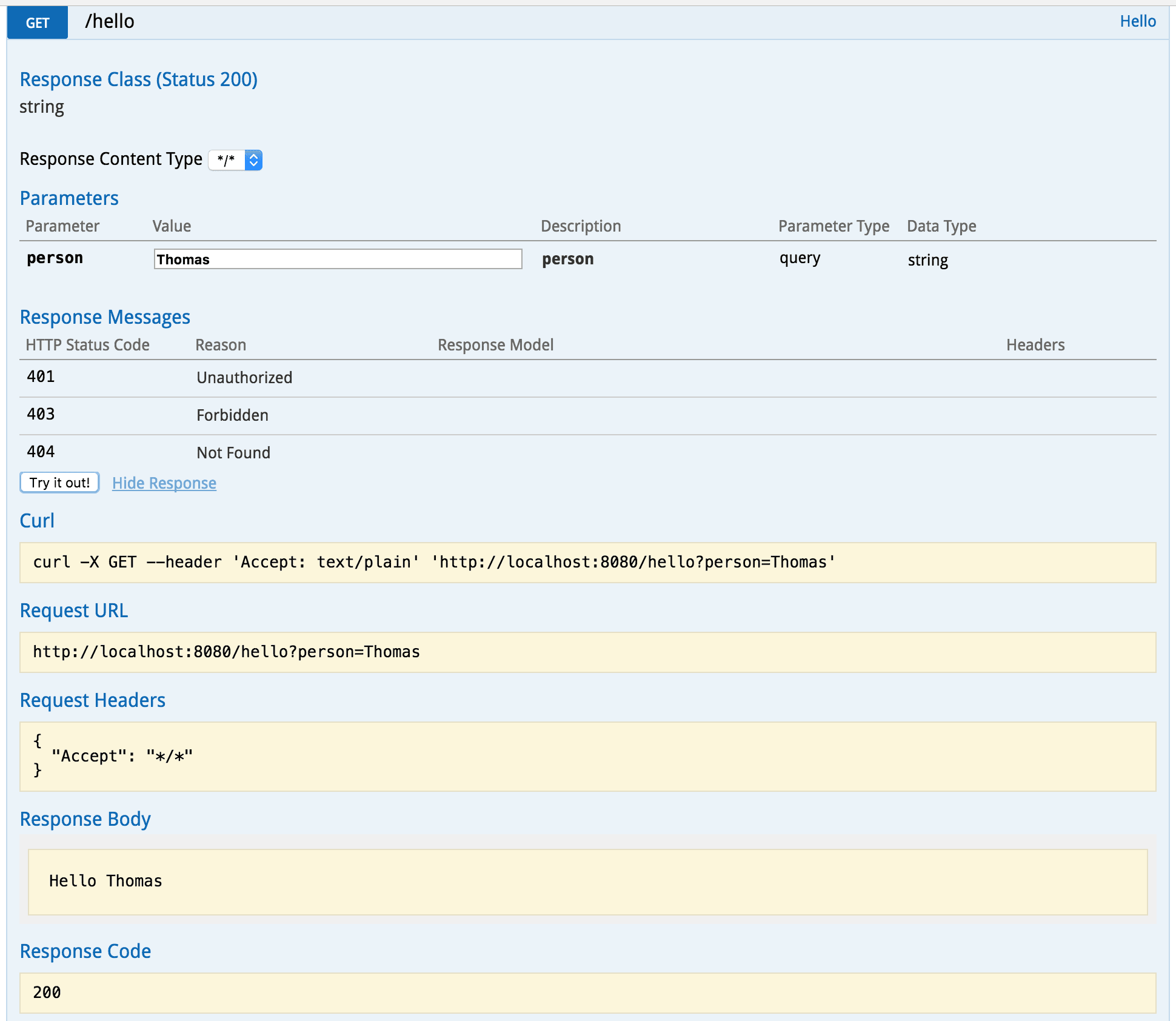 Detailed View - Testing Endpoint