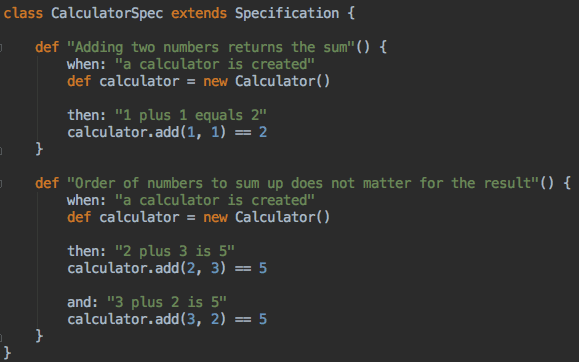 Simple Spock example